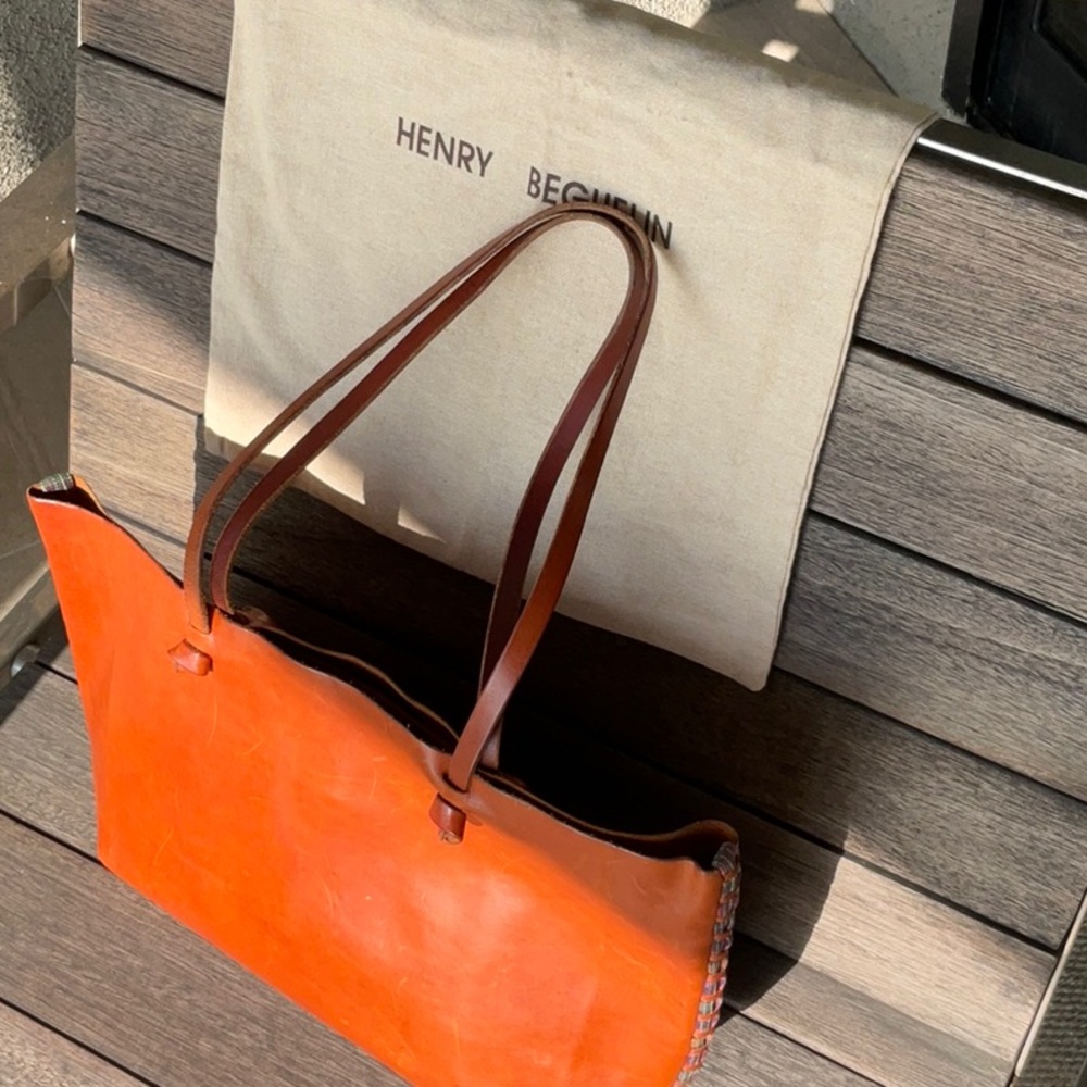 Henry Beguelin Cognac Leather Tote